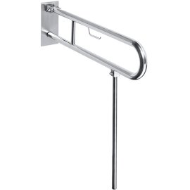 Atlenkiama atrama Bemeta Help 600 mm su koja, su WC popieriaus laikikliu ir tvirtinimo apdaila. Matinis nerūdijantis plienas