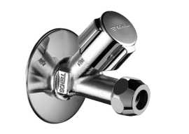 Tiesus ventilis Schell COMFORT 1/2" x Ø10 mm, trumpas, su Comfort rankenėle, chromuotas