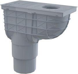 Lietaus surinkimo trapas Alcadrain AGV4S, 300x155/110/125, vertikalus, pilkas