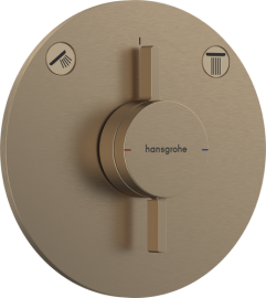 Dekoratyvinė dalis potinkiniam dušo maišytuvui HANSGROHE DuoTurn S, 1 funkcijos, spalva - šlifuotos bronzos (brushed bronze)