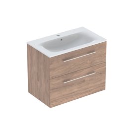 Spintelė Selnova Square su praustuvu  80 cm. Karijos medienos spalvos