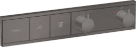 Dekoratyvinė dalis potinkiniam termostatiniam dušo maišytuvui HANSGROHE RainSelect, 2 funkcijos, spalva - šlifuoto juodo chromo