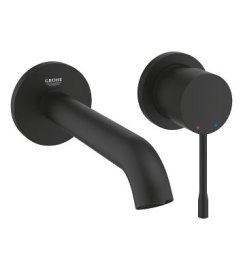 Praustuvo maišytuvas iš sienos GROHE Essence 230 mm ilgio, matinės juodos spalvos (Phantom Black)