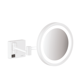 Kosmetinis veidrodis Hansgrohe AddStoris su LED apšvietimu, matinis baltas