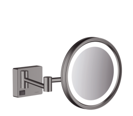 Kosmetinis veidrodis Hansgrohe AddStoris su LED apšvietimu, šlifuoto juodo chromo spalva (Brushed Black Chrome)