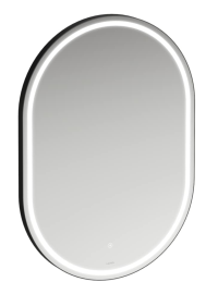Veidrodis Laufen Base2.0, matmenys: 600x30x850mm, su perimetro LED apšvietimu, matinės juodos spalvos aliuminio rėmas