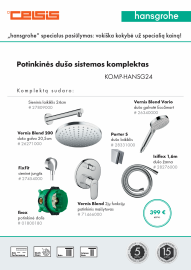 Potinkinės dušo sistemos komplektas HANSGROHE "8 in 1", Vernis Blend 200, Vernis Blend 100, apvalios formos, spalva - chromo (chrome)