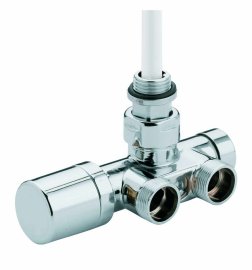 Juodas matinis kampinis vožtuvas su juoda veržle vienvamzdei / dvivamzdei sistemoms; prijungimo atstumas 40 mm 