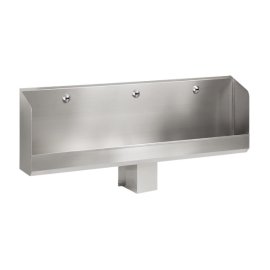 Nerūdijančio plieno pisuaro lovelis Sanela, ilgis- 1800 mm, 3 sensorinio nuleidimo davikliai, 6 V (4vnt AA alcaline baterijų, 1,5V)