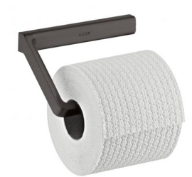 Tualetinio popieriaus laikiklis AXOR Universal Softsquare, šlifuoto juodo chromo spalva (Brushed Black Chrome)