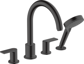 4 dalių vonios maišytuvas HANSGROHE Vernis Shape, iš vonios krašto, spalva - juoda matinė