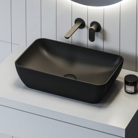 Praustuvas Ravak Uni 500 R Slim, juodas matinis