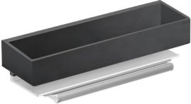 Dušo krepšelis  Edition11 su stiklo valikliu, tvirtinamas prie sienos, brushed black chrome