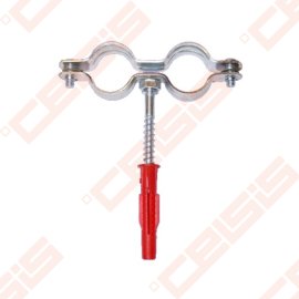 Dvigubas metalinis vamzdžio laikiklis 3/4" (26-28)