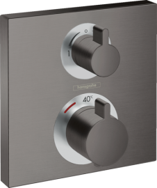 Dekoratyvinė dalis potinkiniam termostatiniam dušo maišytuvui HANSGROHE Ecostat Square, 2 funkcijos, spalva - šlifuoto juodo chromo
