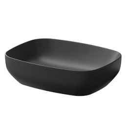 Praustuvas Larga 50x38,5 cm montuojamas ant stalviršio, matinis antracitas, kvadrat