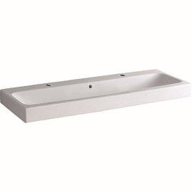Praustuvas Geberit iCon 120x48 cm, su dvejomis skylėmis maišytuvui ir perpylimo anga