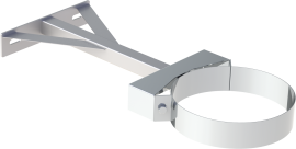 Nerūdijančio plieno padidinto tvirtumo laikiklis kaminui prie sienos (atstumas nuo sienos 250-360mm) JEREMIAS DW24 Dn150
