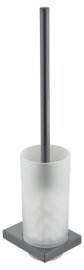 WC šepečio laikiklis Edition11 su WC šepečiu, brushed black chrome