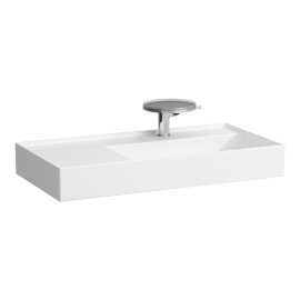 Praustuvas Laufen KARTELL 900x460x120 mm, platus kraštas kairėje, su 1 anga maišytuvui viduryje, be perlajos