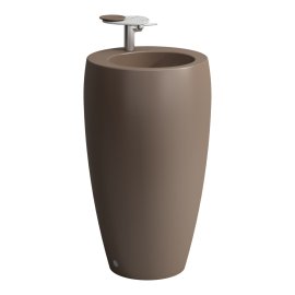 Praustuvas Laufen ILBAGNOALESSI 530x530x900 mm, laisvai pastatomas, su 1 anga maišytuvui viduryje, spalva - Caffè matinė 