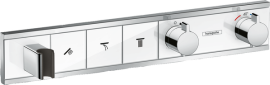 Dekoratyvinė dalis potinkiniam termostatiniam dušo maišytuvui HANSGROHE RainSelect, 3 funkcijos, spalva - balta/chromo