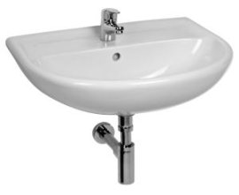 Praustuvas Jika LYRA PLUS, 650x520x195 mm, su 1 anga maišytuvui viduryje