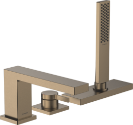 3 dalių vonios maišytuvas HANSGROHE Tecturis E, iš vonios krašto, spalva - šlifuotos bronzos (brushed bronze)