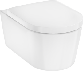 Pakabinamo WC unitazo Hansgrohe EluPura S su AquaHelix Flush nuleidimu, HygieneEffect danga ir dangčio su SoftClose+ QuickRelease komplektas