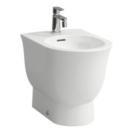 Bidė Laufen THE NEW CLASSIC, pastatoma, 1 anga maišytuvui viduryje, be šoninių angų vandens įvadui, spalva - balta LCC (LAUFEN Clean Coat)