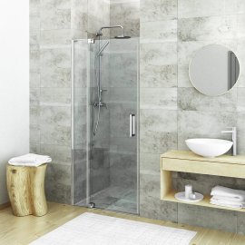 Dušo durys Roth Elegant GDO1N/1100, blizgiu profiliu, skaidriu stiklu