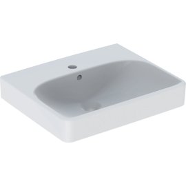 Praustuvas Geberit Smyle Square 50x41 cm, su skyle maišytuvui, su perpylimo anga