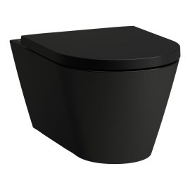 Pakabinamas unitazas Laufen KARTELL, Rimless, tylus sūkurinis nuplovimas 'Silent flush', spalva - juoda matinė