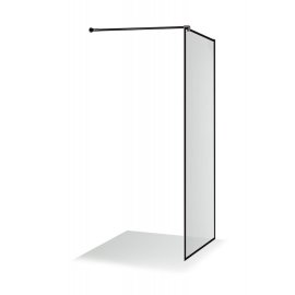 Dušo sienelė Brasta Glass EMA 895-908x2000 skaidrus stiklas, juodos sp. profilis