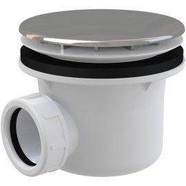 Dušo padėklo sifonas Alcadrain A49CR, su chromuotu ventiliu, 90 mm, 28 l/min