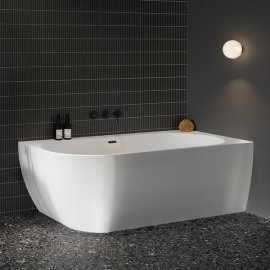Vonia Freedom Corner 170x80 cm, R, su juodu sifono ir perpylimo dangteliu