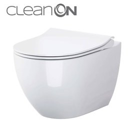 Komplektas WC pakabinamas Zen clean-on su plonu soft-close dangčiu