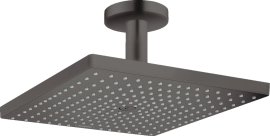 Dušo galva su laikikliu iš lubų HANSGROHE Raindance E 300, 1 srovės, spalva - šlifuoto juodo chromo (brushed black chrome)