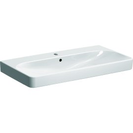 Praustuvas Geberit Smyle Square 60x48 cm, su skyle maišytuvui su perpylimo anga