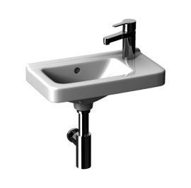 Praustuvas Jika CUBITO, 450x250x160 mm, asimetrinis, su 1 anga maišytuvui dešinėje