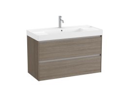 Spintelė su praustuvu Roca UNIK ONA 1000x460x645 mm, 2 stalčiai, spintelės spalva - tamsi guoba