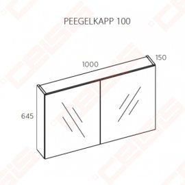 Spintelė pakabinama LED BALTECO Grada 1000x645x150 balta/pilka