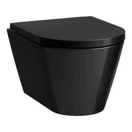 Pakabinamas unitazas Laufen KARTELL, Rimless, tylus sūkurinis nuplovimas 'Silent flush', spalva - juoda blizgi