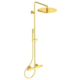 Dušo sistema IDEAL STANDARD Ceratherm T125,termostatinė. Komplekte termostatinis maišytuvas,Ø300mm lietaus dušo galva, rankinis dušas-"pirštelis',  spalva - Brushed Gold