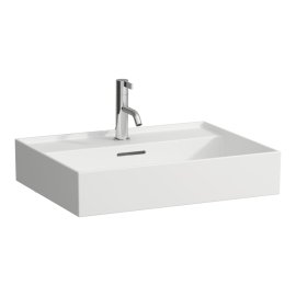 Praustuvas Laufen KARTELL 600x460x120 mm, šlifuota apačia, su 1 anga maišytuvui viduryje, spalva - balta matinė