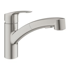 Plautuvės maišytuvas GROHE Eurosmart su ištraukiama žarna, nerūdijančio plieno spalvos 