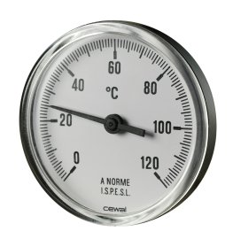 Termometras bimetalinis PST63P, D63/100 DN15 0-120*