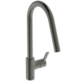 Maišytuvas plautuvei Ideal Standard Gusto Round, ištraukiama žarna, spalva - Magnetic Grey