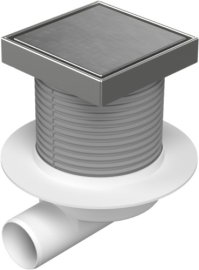 Trapas d50 Hydro nerūdijančio plieno rėmelis, Steel grotelės, horizontalus 12,5x12,5cm