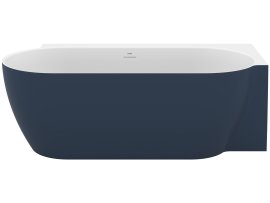Vonia Ravak Freedom Corner II Tec 1750x860, (D) tamsiai mėlynos (Deepsea Blue) spalvos, su baltos spalvos sifonu ir perpylimo dangteliu